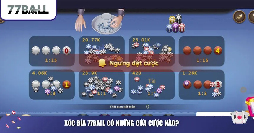 Những cửa cược tại Xóc Đĩa 77Ball